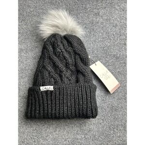 Calia Cable Knit Pom Beanie Pure Black New‎